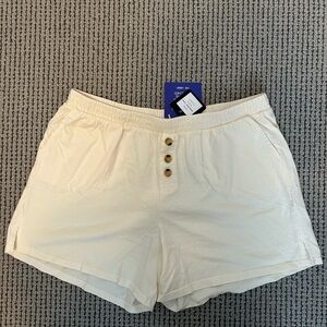 DONNI. Henley Shorts 100% Cotton Cream